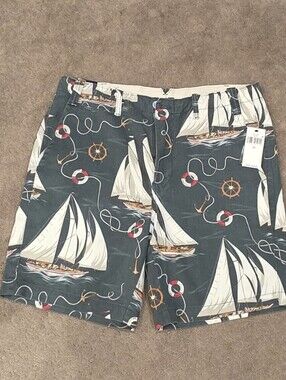 Polo Ralph Lauren Men's 8" Classic-Fit Sailboat Chino Shorts/Forest Helms Size33